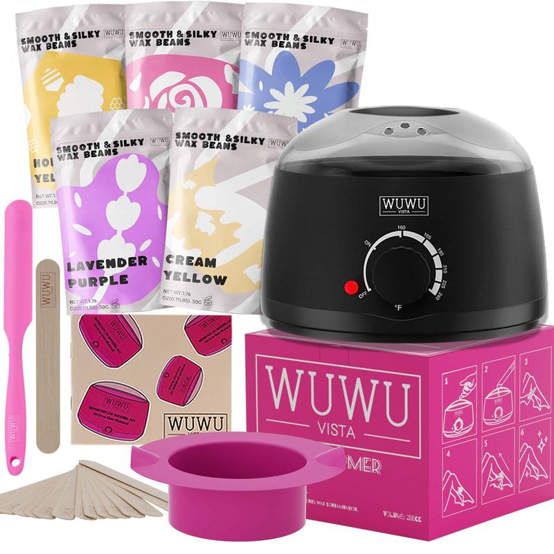 Waxing Kit, 1 Set Hair Removal Wax Warmer Kit for Face & Body & Bikini, Waxing Supplies for Women & Men Home Use