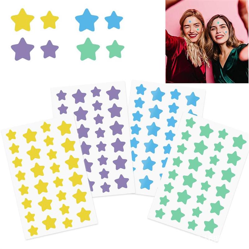 Star Shaped Face Concealer Sticker, 112pcs set Face Decoration Sticker, Facial Pimple Zits Cover, Face Body Paint Makeup Party Supplies