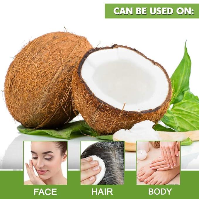 It's Pure Natural Extra Virgin Organic Unrefined Raw Coconut Oil (16 oz) for Skin, Hair, Cuticles, Scalp & Foot| Moisturizes & Nourishes Skin | Use In Massage, Oil Carrier & DIY Skin Care Recipes