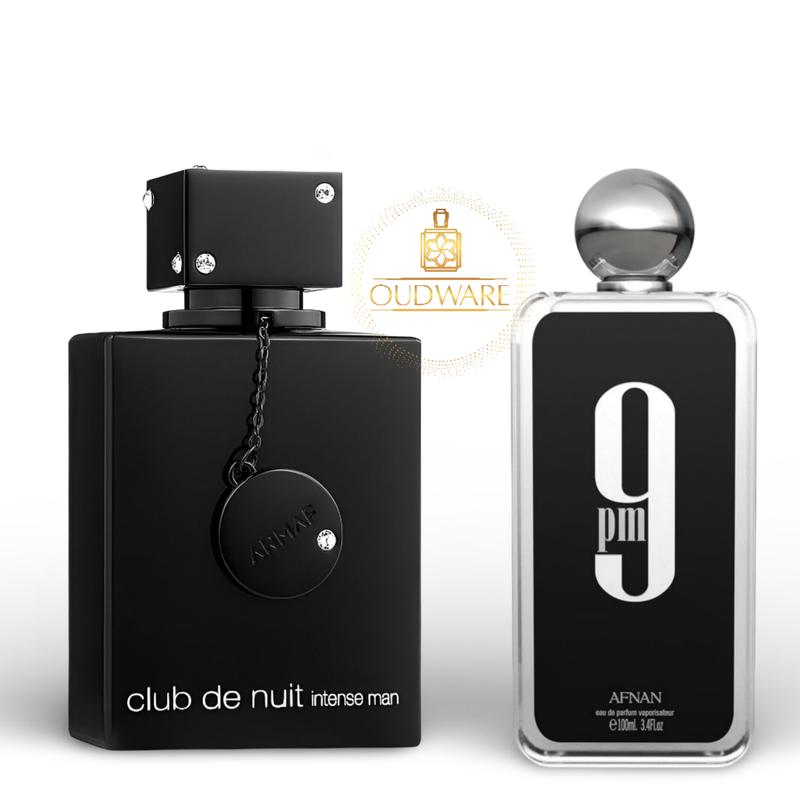 Armaf Club De Nuit Intense For Men EDT 105ml (3.6 Oz) + Afnan 9PM EDP 100ml (3.4 Oz) - For Men - Fragrance Value Bundle - Luxury Fragrance Gift Set For Men