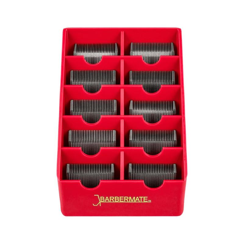 BarberMate Blade Rack for Clipper Blade Storage - Holds 10 Blades - Compatible with Andis, Oster, Wahl and Other Professional Blades - Plastic, 5