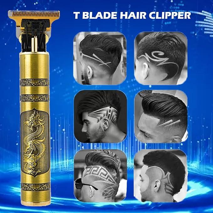 Hair Clippers for Men, Cordless Electric Hair Trimmer Rechargeable Beard Trimmer Shaver, Electric T Blade Trimmer Zero Gapped Edgers Hair Cutting Kit with Guide Combs(Dragon) Comfort Smooth