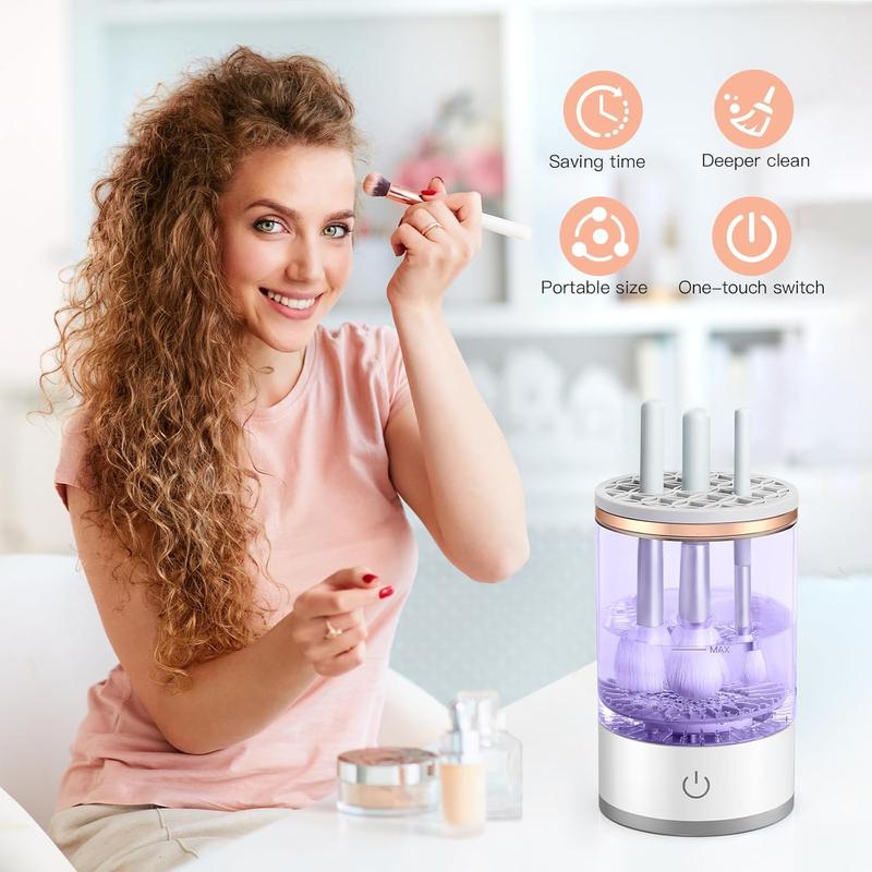 Electric Makeup Brush Cleaner, Portable Make Up Brush Cleaner Machine for All Makeup Brushes with Makeup Brush Cleaner Mat, Cleaning Supplies, Christmas Gift