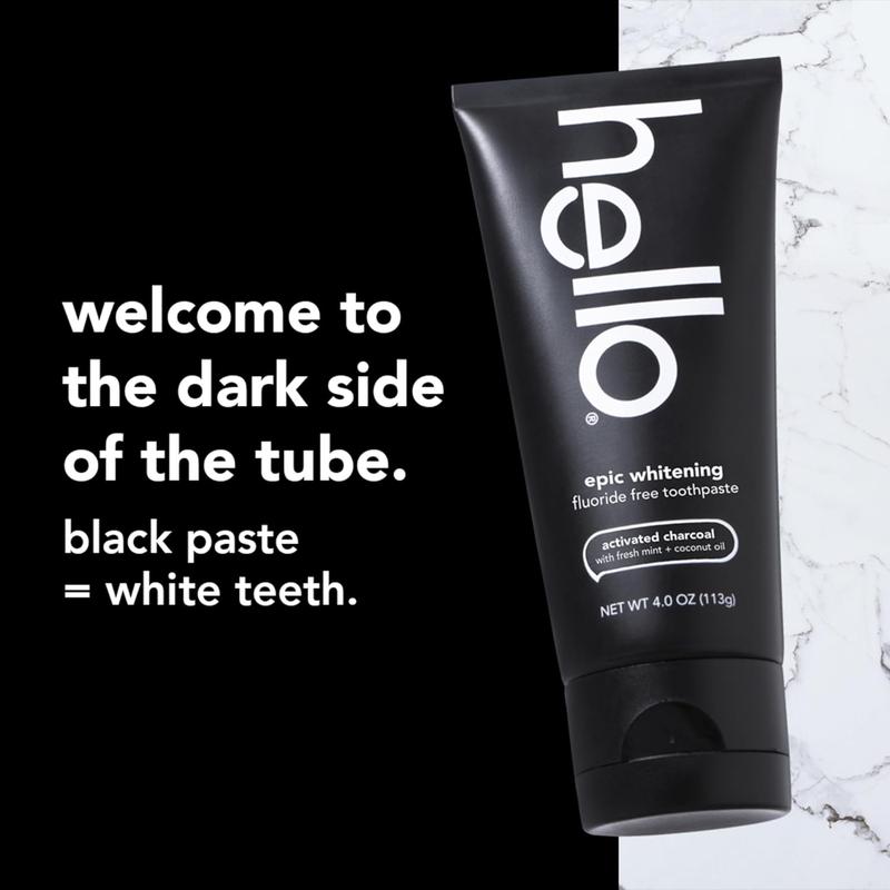 Activated Charcoal Epic Whitening Fluoride Free Toothpaste, Fresh Mint + Coconut Oil, Vegan & SLS Free