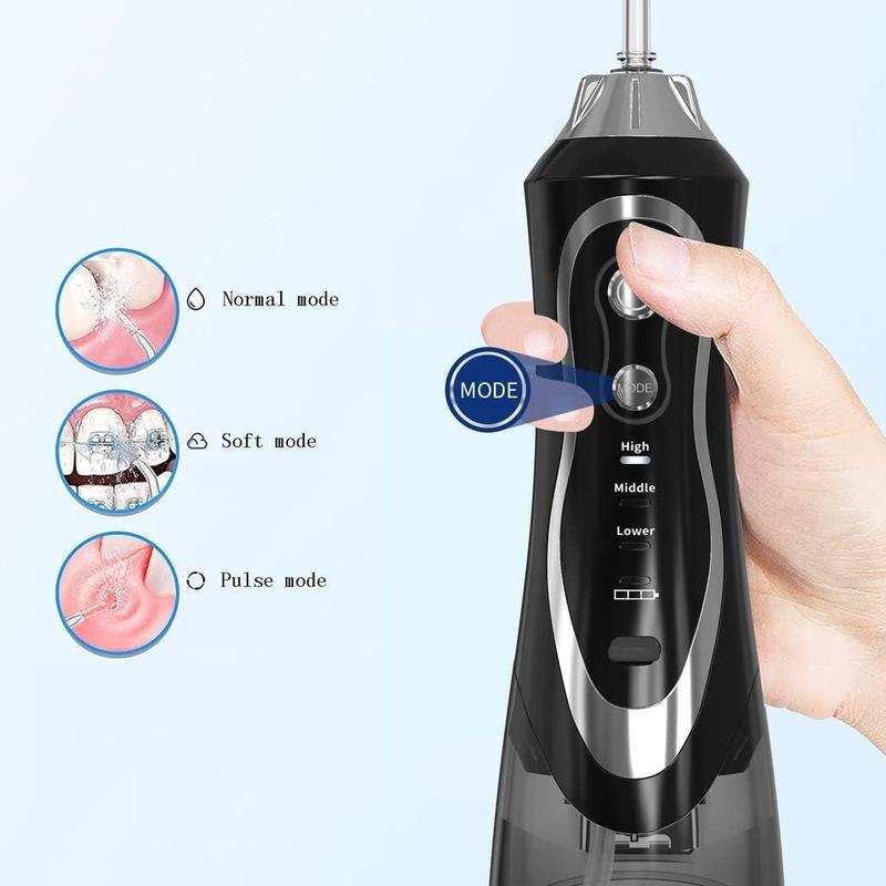 NOAHCAM Water Dental Flosser - 3 Modes,300ML Portable & Rechargeable, IPX7Waterproof - Home and Travel Oral Care USB Rechargeable