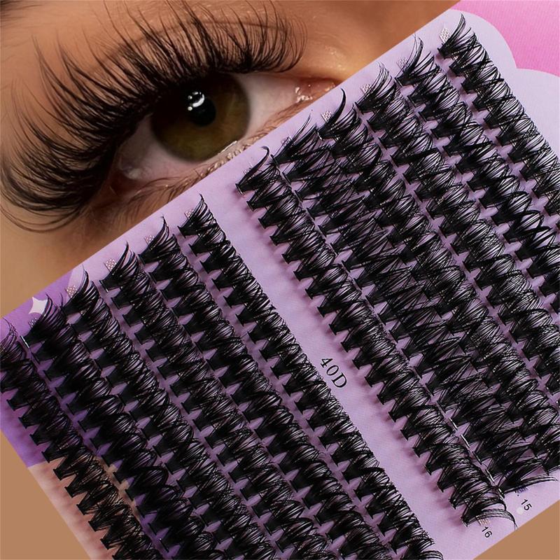 Mixed D Curl Cluster Lashes, 1 Box Individual False Eyelashes, 30D& 40D Natural Curling Eyelashes for Lash Extensions, False Eyelashes for Women and Girls Eye Makeup Enhancement, Christmas Gift