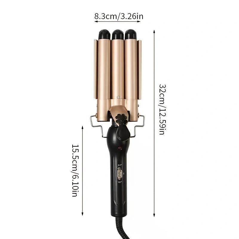 3 Barrels Hair Curler, 1 Box Adjustable Temperature 22mm Hair Curling Iron, Professional Hair Styling Tool for Women & Girls