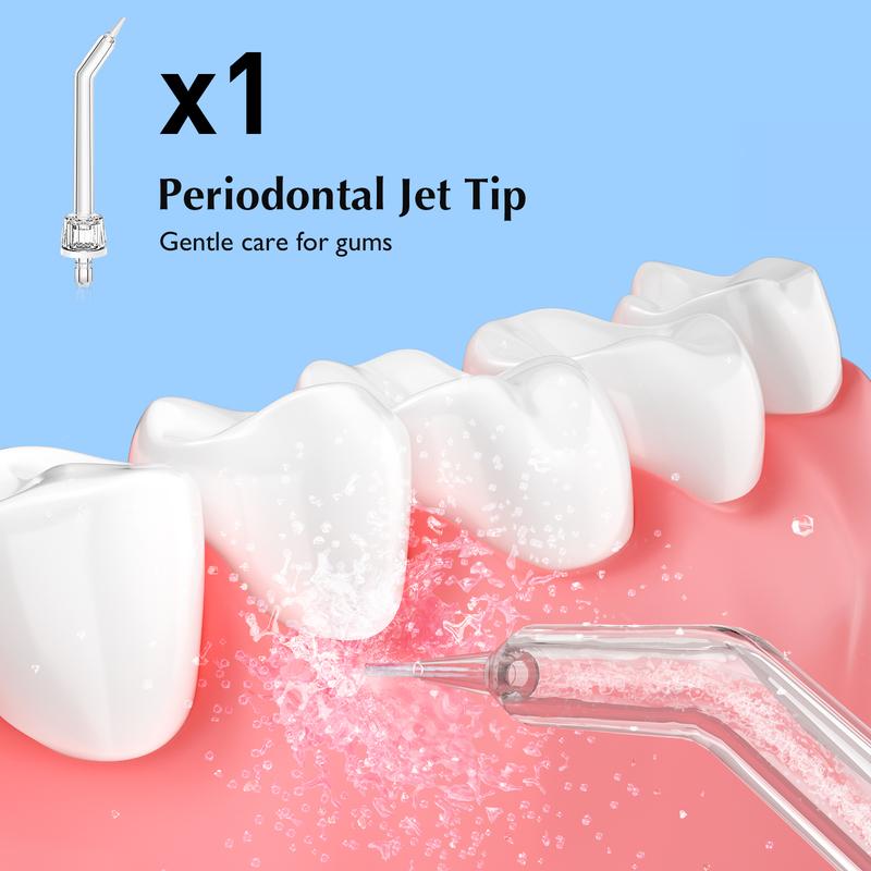 COSLUS 5-Pack Water Dental Flosser Replacement Tips 2 Standard, Orthodontic, Periodontal, Tongue Scraper - Easy to Replace, Versatile Nozzles for Optimal Oral Hygiene