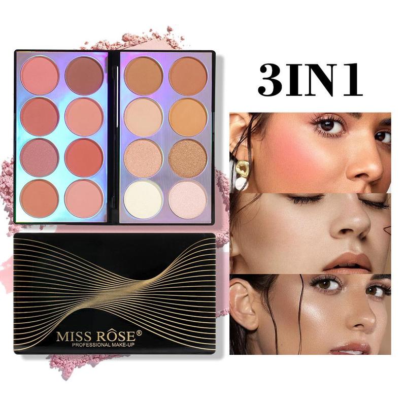 Matte Blush Contour Palette, Face Brightening, No Smudging, Cheek Contour Blush Powder, Natural Blush for Daily Makeup