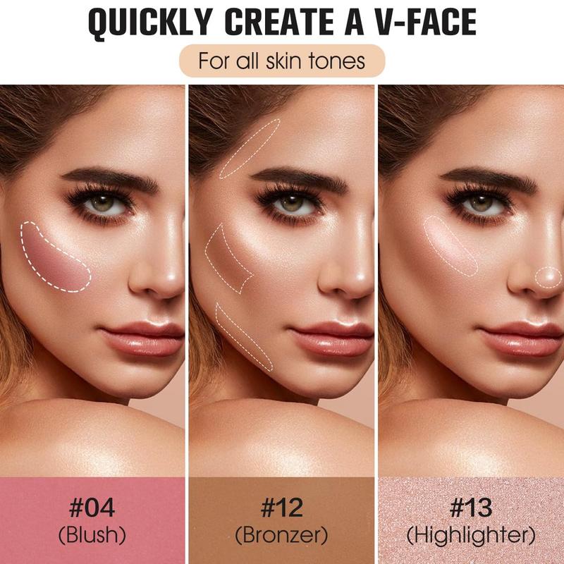 16 Color Contouring Palette - Blush Highlighter Bronzing Powder All-in-One Makeup Palette Contouring Set - Face Makeup Holiday Gift