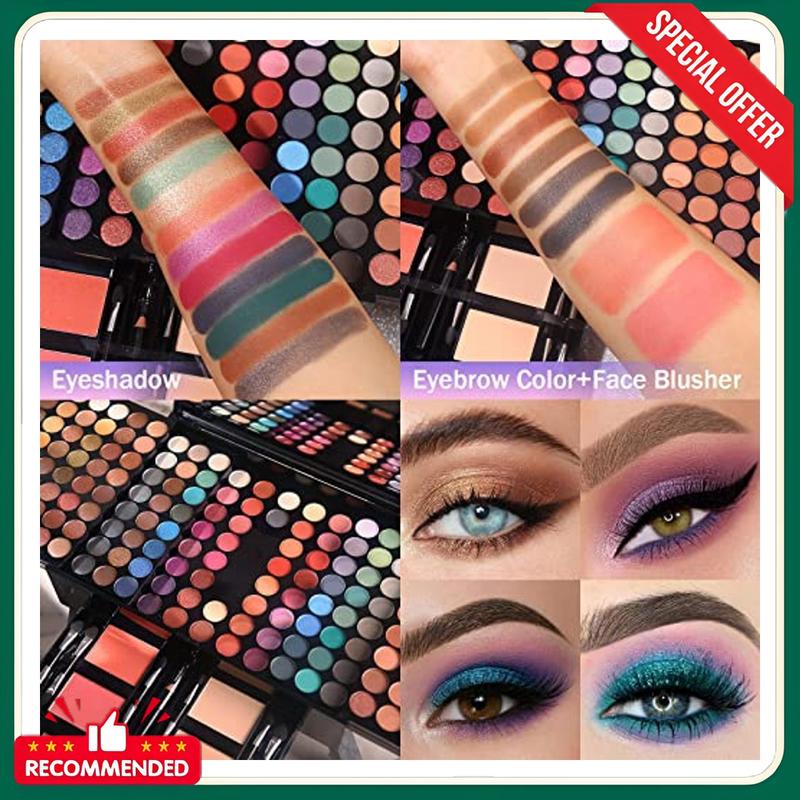 Women Makeup Sets Full Kits - 190 Colors Cosmetic Make Up Gifts Combination with Eyeshadow Facial Blusher Eyebrow Powder Face Concealer Powder Eyeliner Pencil with Full Size Mirror Makeup Palette Kit