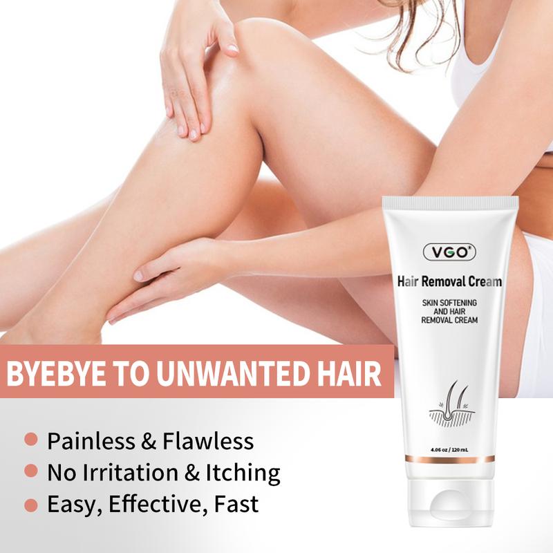 VGO Hair Removal Lotion Cream, 120ml   4.0oz Body Care Unisex-A2 Wax Gentle Jojoba Moisturizer