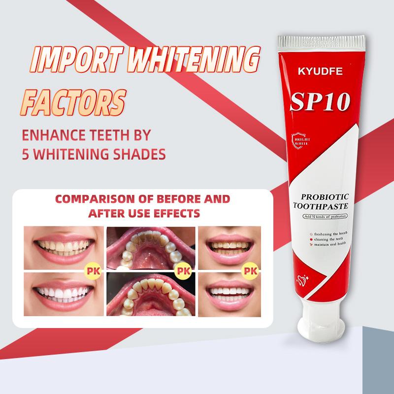 KYUDFE SP-10 [Triple Whitening] Probiotic Whitening Toothpaste, Free of Fluoride, Hydroxyapatite, Anti plaque,  Management