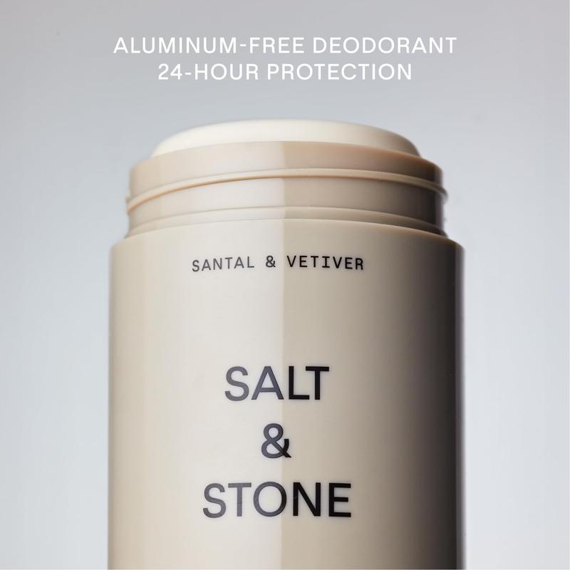 SALT & STONE Natural Deodorant for Women & Men - Santal & Vetiver | Extra Strength Natural Deodorant | Aluminum Free with Seaweed Extracts, Shea Butter & Probiotics | Free From Parabens & Sulfates