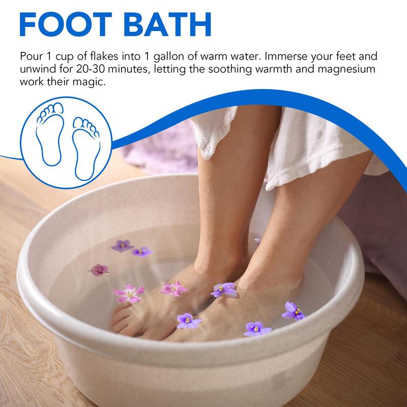 Magnesium Bath Flakes, 1 Bag Body & Foot Soaking Tablets, Relaxing & Hydrating Skin Bath Additive, Suitable for Foot Baths and Full Body Soaks