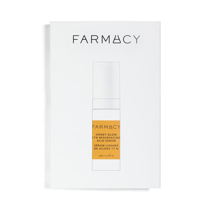 Farmacy Honey Glow 17% AHA & BHA Resurfacing Night Serum - Facial Serum with Hyaluronic Acid - Reduces Fine Lines & Pores - Trial Size