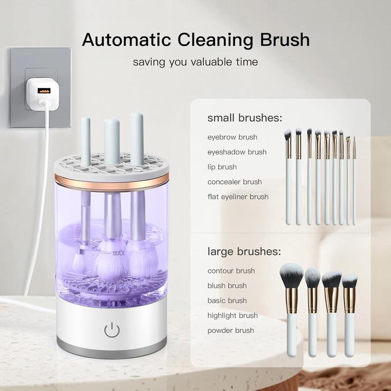 Electric Makeup Brush Cleaner, Portable Make Up Brush Cleaner Machine for All Makeup Brushes with Makeup Brush Cleaner Mat, Cleaning Supplies, Christmas Gift