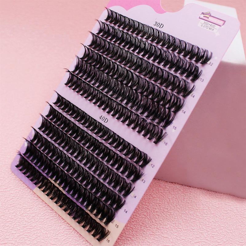 Mixed D Curl Cluster Lashes, 1 Box Individual False Eyelashes, 30D& 40D Natural Curling Eyelashes for Lash Extensions, False Eyelashes for Women and Girls Eye Makeup Enhancement, Christmas Gift