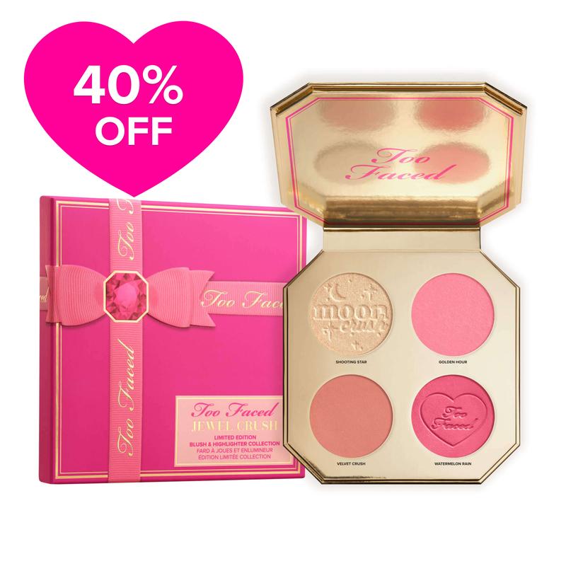 Too Faced Jewel Crush Blush & Highlighter Face Palette – Shimmer & Matte Makeup Gift