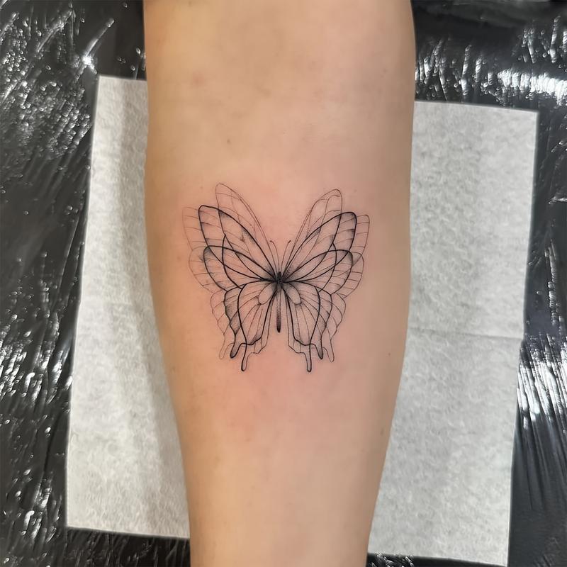 Dark Sweet and Spicy Double Butterfly Temporary Tattoo Sticker-Body Cosmetics-Rectangle Shape