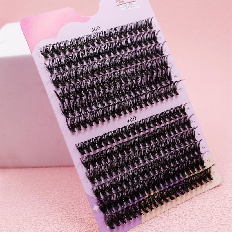 Mixed D Curl Cluster Lashes, 1 Box Individual False Eyelashes, 30D& 40D Natural Curling Eyelashes for Lash Extensions, False Eyelashes for Women and Girls Eye Makeup Enhancement, Christmas Gift