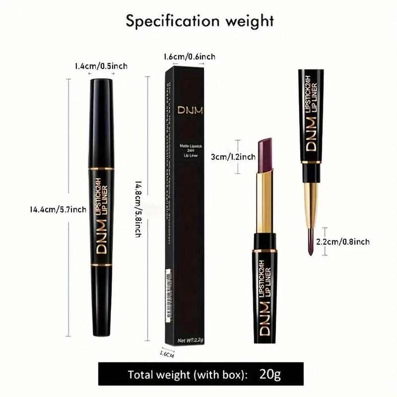 Double-ended Non-stick Cup Long Lasting Lipstick Lip Liner, 1 Count High Pigmented Waterproof Lip Liner, Lip Makeup Tools for Daily Use