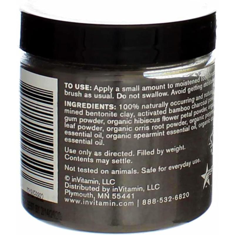 Whitening Tooth Powder with Activated Charcoal for Teeth and Gums (Cool Peppermint) - Safe on Enamel, Detoxifying, Plant-Based and Cruelty Free Oral Gentle Organic Sensitive