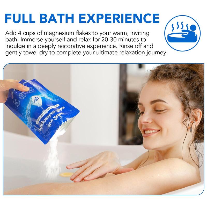 Magnesium Bath Flakes, 1 Bag Body & Foot Soaking Tablets, Relaxing & Hydrating Skin Bath Additive, Suitable for Foot Baths and Full Body Soaks