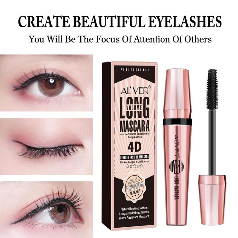 4D Long Mascara, 1 2 Counts Natural and Long-lasting Eyelash Extensions Mascara, Professional Eye Mascara for Women & Girls