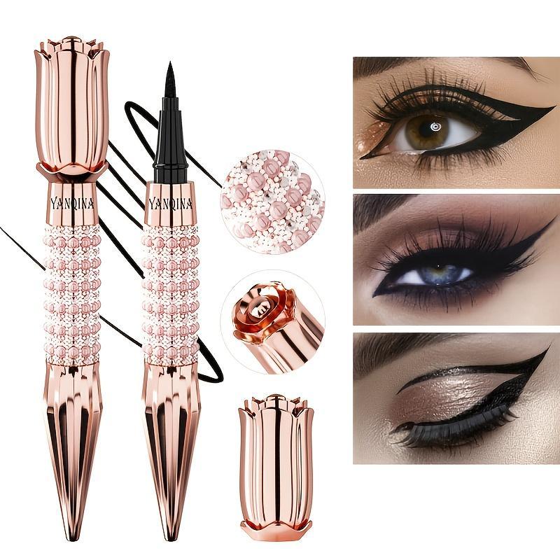 Comfort Waterproof Cosmetic Eyeliner Pen, Long Lasting Eyeliner Pencil for Music Festival, Quick Drying Eyeliner Pen with Precise Flexible Tip & Comfortable Grip