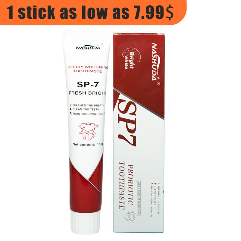 NASHUDA SP-7 Probiotic Toothpaste EnhancedFormula Balances The OralMicrobiome, Removes Stains, AndProvides Long-lasting Fresh Breath