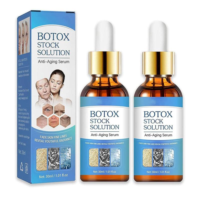 2pcs Botox Face Serum, Botox in a Bottle, Botox Stock Solution Facial Serum, Instant Face Lift & Anti Aging Serum for Reduce Fine Lines, Wrinkles, Plump Skin Skincare Comfort