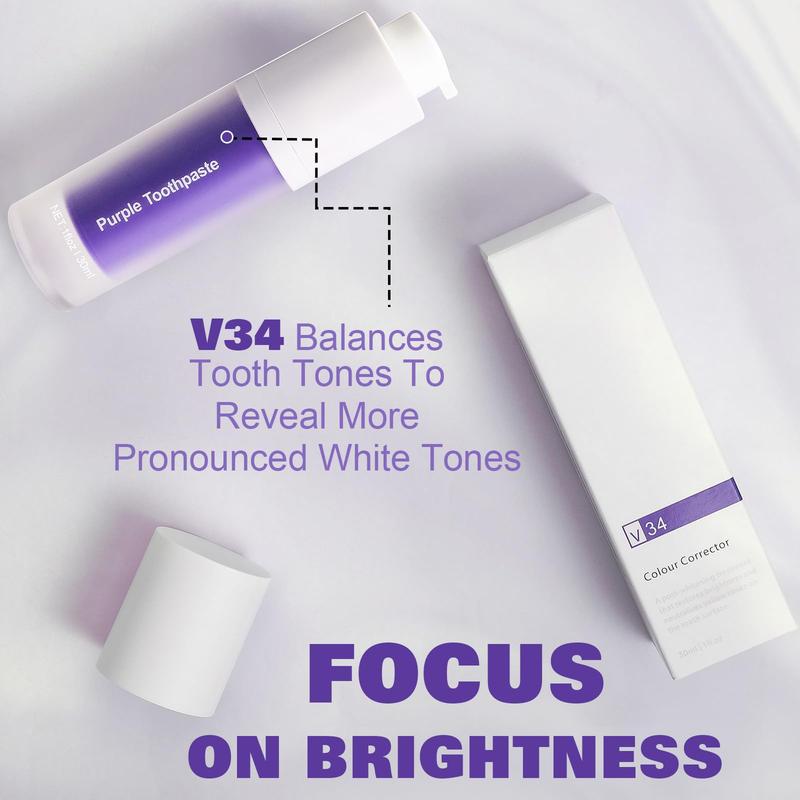 Purple Toothpaste: Teeth Whitening Solution. Removes Stains, Corrects Color. Brighten Your Smile with Our Effective Whitening Kit. Oral