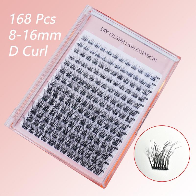 2 Boxes Natural Wispy Cluster Eyelashes Set C02 DIY Lash Extension at Home Individual False Lashes for Makeup