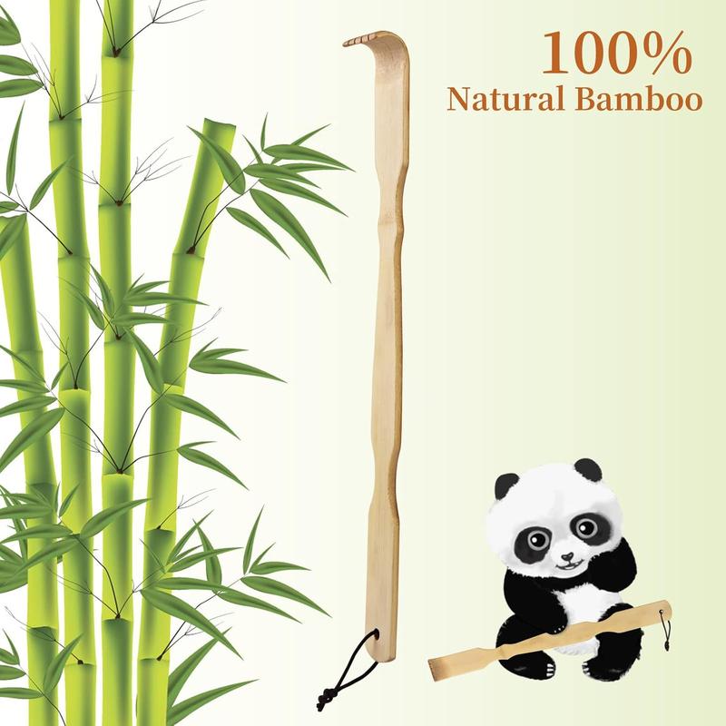 Bamboo Back Scratcher,100% Natural Bamboo Back Scratchers for Itching Relief,Strong & Sturdy 17 inches