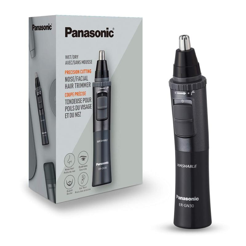 Panasonic ER-GN30 Nose Hair and Ear Hair Trimmer with Dual-Edge Blade Design, Vortex Cleaning System and Comfortable Grip Noise Hair Clipper