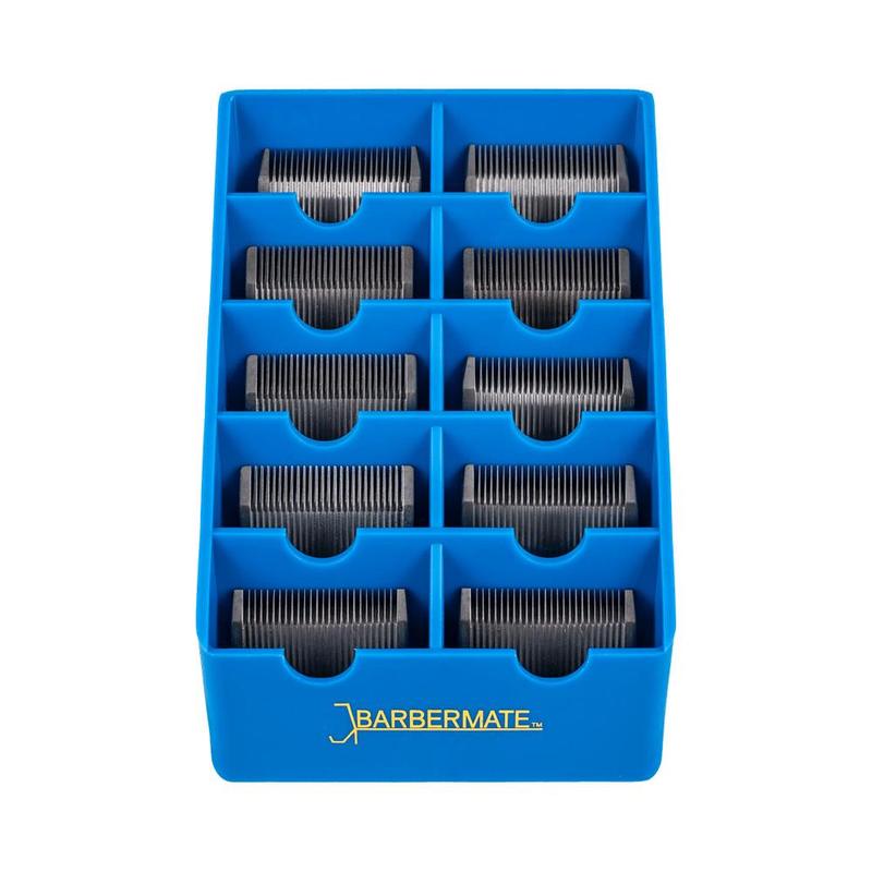 BarberMate Blade Rack for Clipper Blade Storage - Holds 10 Blades - Compatible with Andis, Oster, Wahl and Other Professional Blades - Plastic, 5