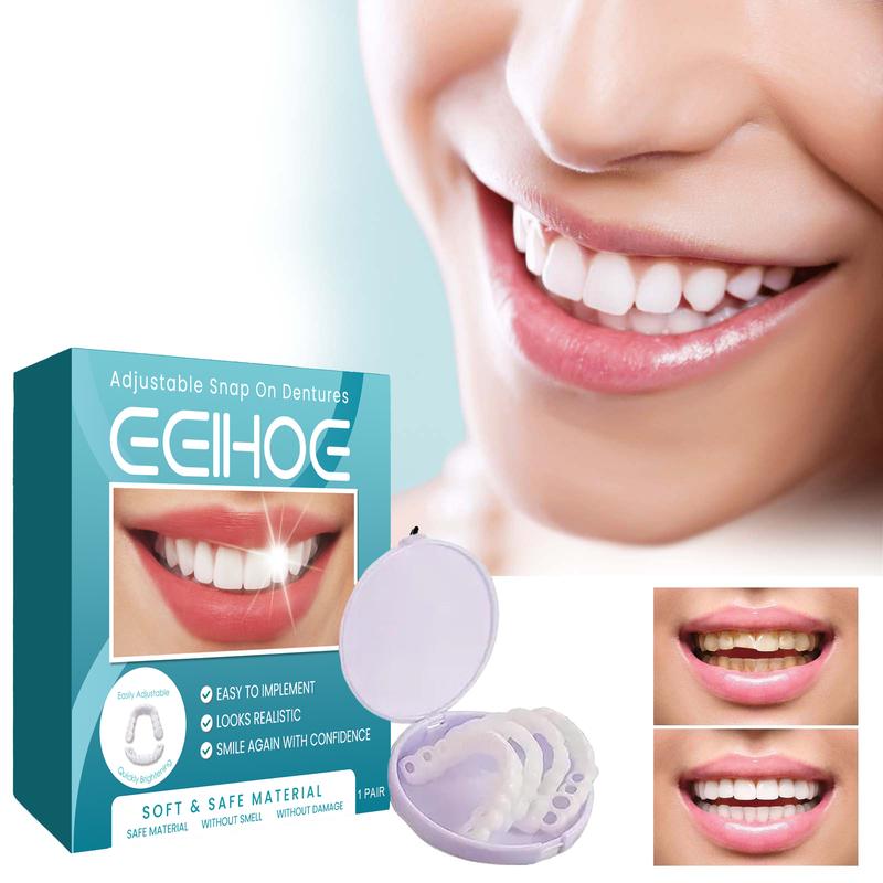 Temporary Teeth Perfect Cover,Adjustable Snap On,Moldable False Teeth for Beautiful Smile,Nature and Comfortable