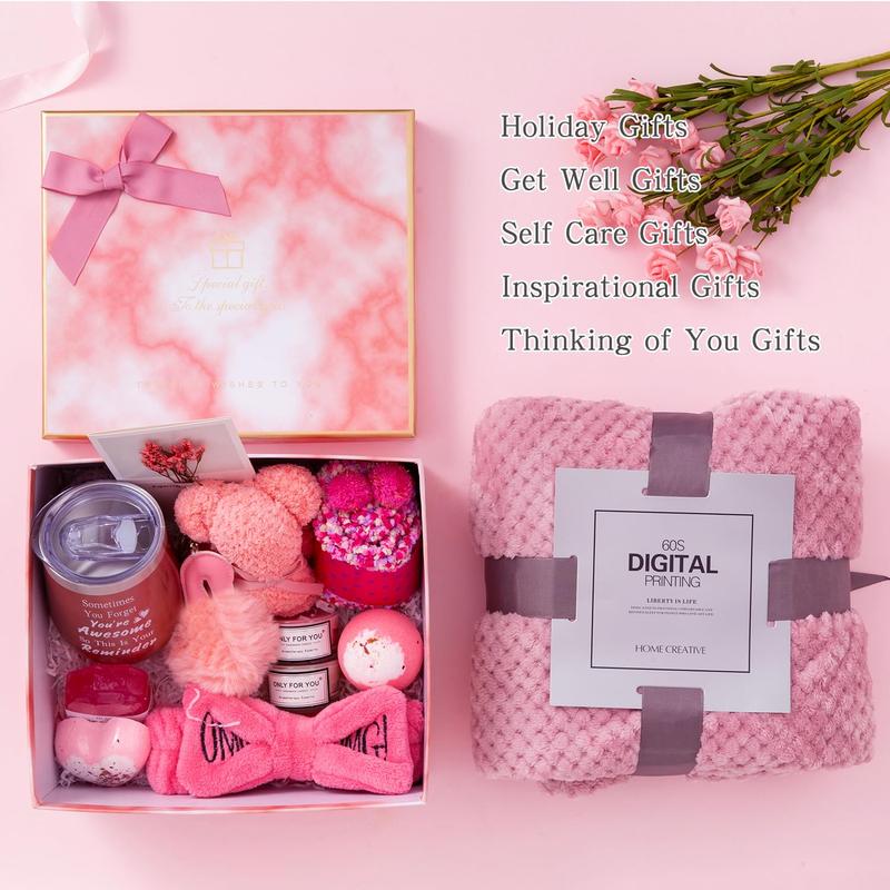 Christmas Bath Set Gifts for Women,Relaxing Spa Gift Basket Set with Tumbler Body Care Comfort