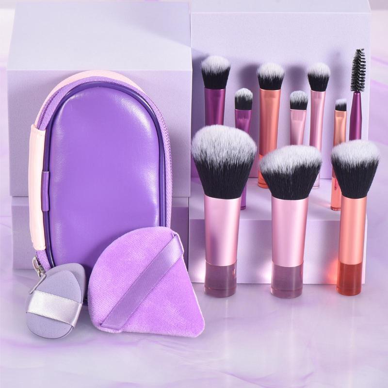 Makeup Brush Set with Storage Bag, Versatile Soft Travel Brushes with Soft Bristles & Comfortable Grip for Beginners, Professional Cost-effective Makeup Tool Set for Women