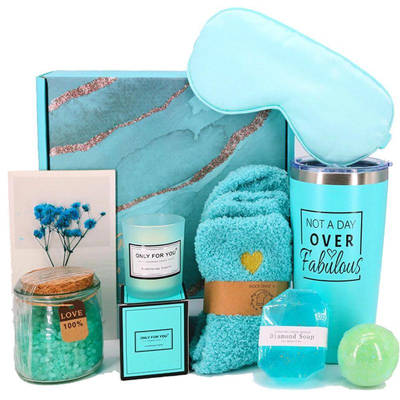 Christmas Bath Set Gifts for Women,Relaxing Spa Gift Basket Set with Tumbler