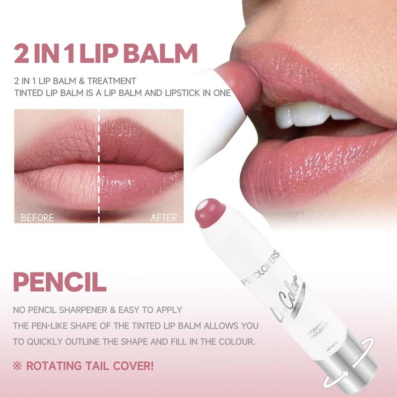 Moisturizing & Waterproof Lip Balm Set, 1 Count Long Lasting Lip Gloss, Glossy Lip Glaze Stick, Plumping Lip Oil Lip Stick for Girls & Women