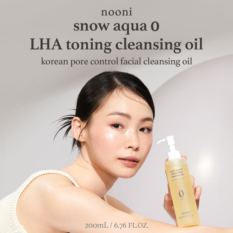 Nooni Korean Cleansing Oil for Pore Care and Makeup Removal | LHA Cleansing Oil (Korean Skincare Facial Cleanser and Makeup Remover) Flower Pack Peel Salicylic Acid