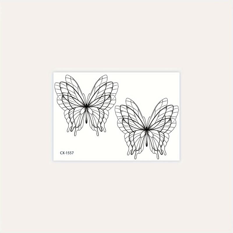 Dark Sweet and Spicy Double Butterfly Temporary Tattoo Sticker-Body Cosmetics-Rectangle Shape