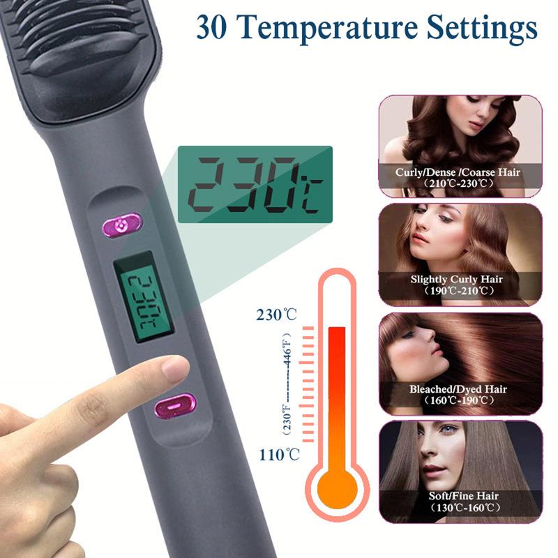 Hair Straightener Brush 2 in 1 Fast Heat Up Straightening Brush Professional Hair Styling Tool