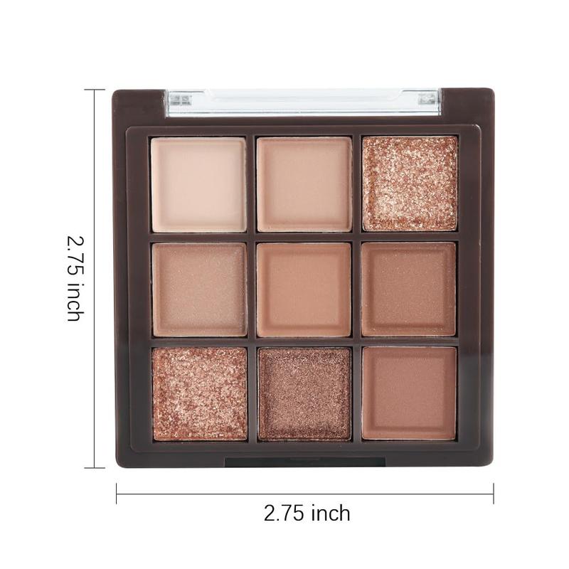 Rose Gold Dark Brown Colorful Neutral Eyeshadow Palette - 9 Color Matte Shimmer Natural Smokey Eye Palette - Cosmetic.