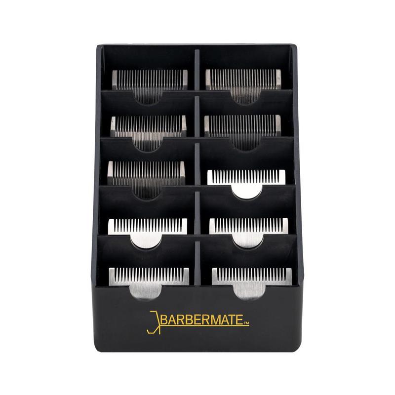 BarberMate Blade Rack for Clipper Blade Storage - Holds 10 Blades - Compatible with Andis, Oster, Wahl and Other Professional Blades - Plastic, 5