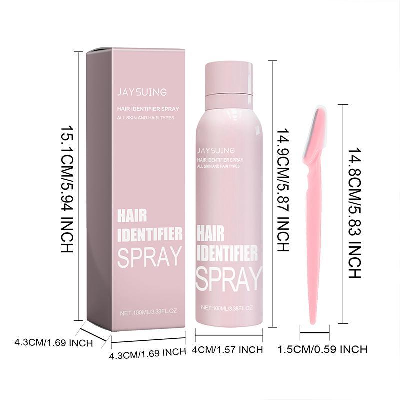 Hair Identifier Spray & Eyebrow Trimmer Set, 2 Counts Gentle Hair Removal Spray & 8 Counts Eyebrow Shaping Tool, Facial Hair Removal Kit for Women