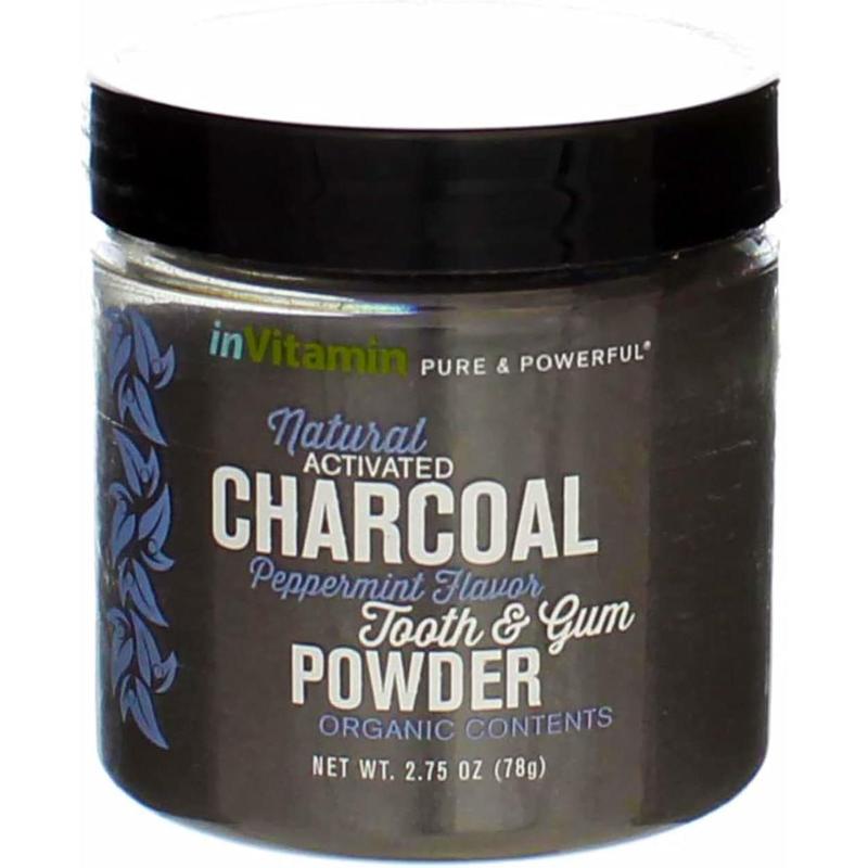 Whitening Tooth Powder with Activated Charcoal for Teeth and Gums (Cool Peppermint) - Safe on Enamel, Detoxifying, Plant-Based and Cruelty Free Oral Gentle Organic Sensitive