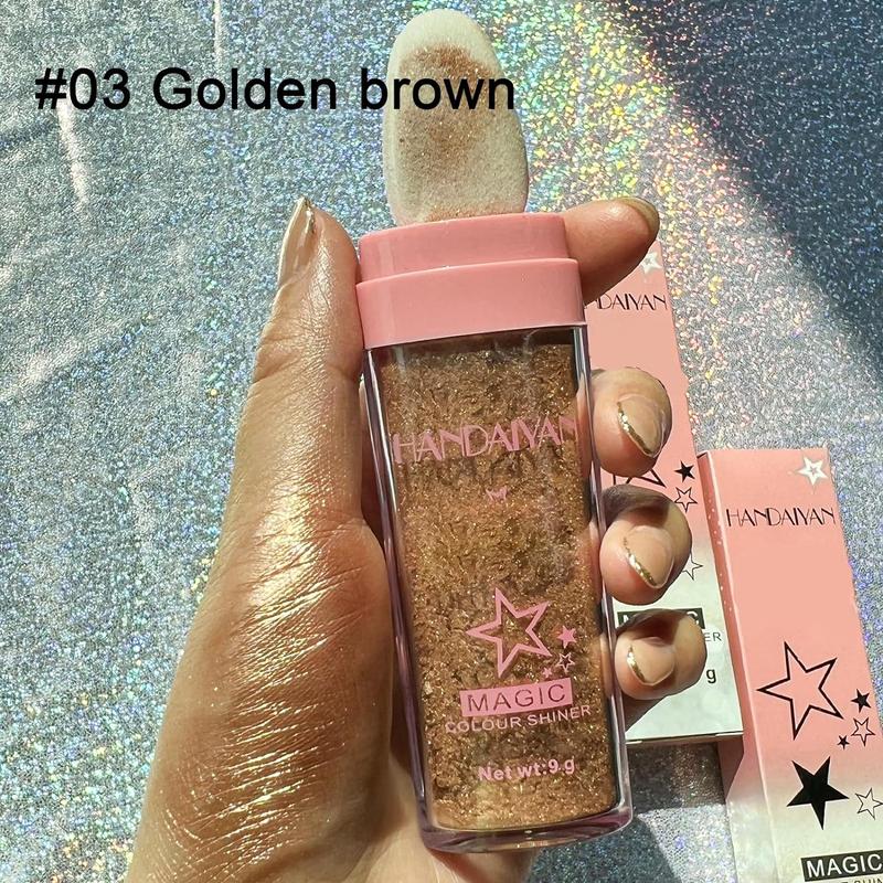 3-Color Highlighter Makeup | Body Brightening Patting Powder for a Natural 3D Glow | Versatile for Face, Eyes, Lips, Hair & Body